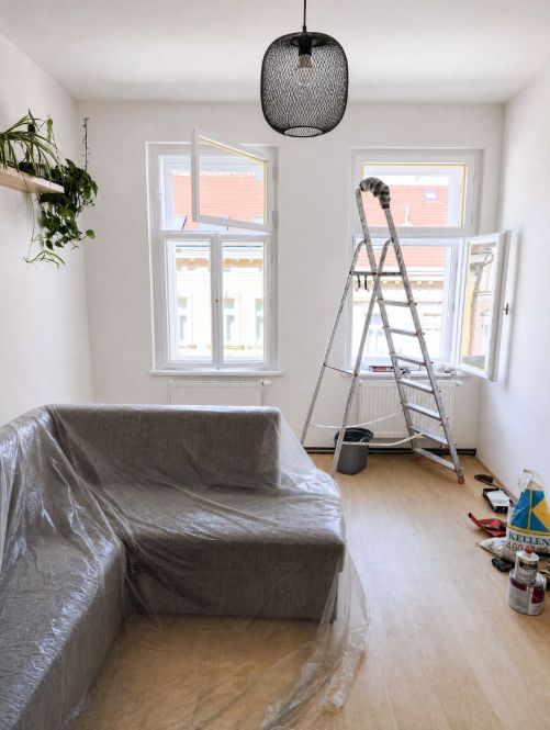 Malířské práce v pražském bytě – dokončený nátěr
